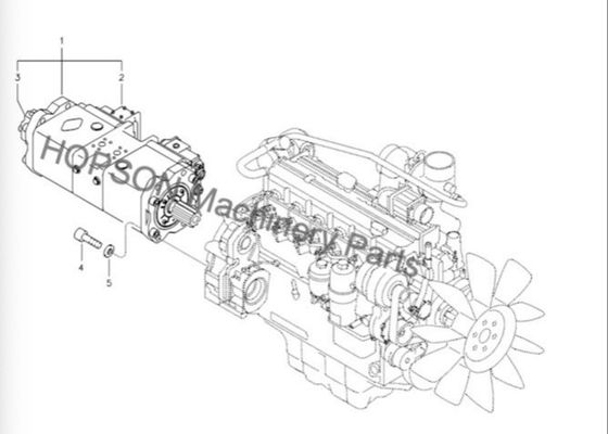 Doosan Excavator Hydraulic Pump K5V80DTP 14531859 For DX150 Red